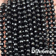 Cuentas facetadas de ágata negra Imagen8